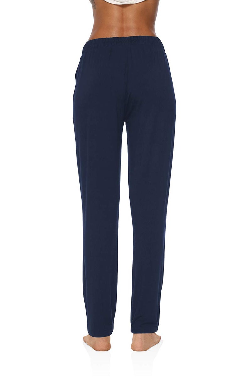 DIBAOLONG Womens Yoga Pants Wide Leg Comfy Drawstring Loose Straight Lounge Running Workout Legging Navy XL - Image 5